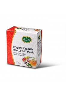 Akzer Enginar Yapraklı Devedikeni Tohumlu Çay 60 Poşet